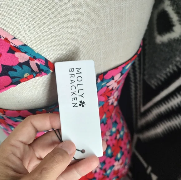 💐NWT Molly Bracken Brand Floral Print One Shoulder Jumpsuit, Small - Picture 9 of 13